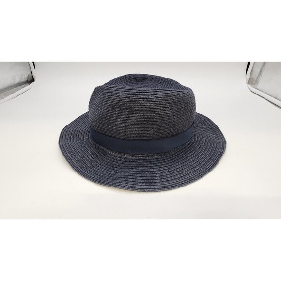 Madewell Packable Fedora Straw Hat Navy M/L - Picture 3 of 12